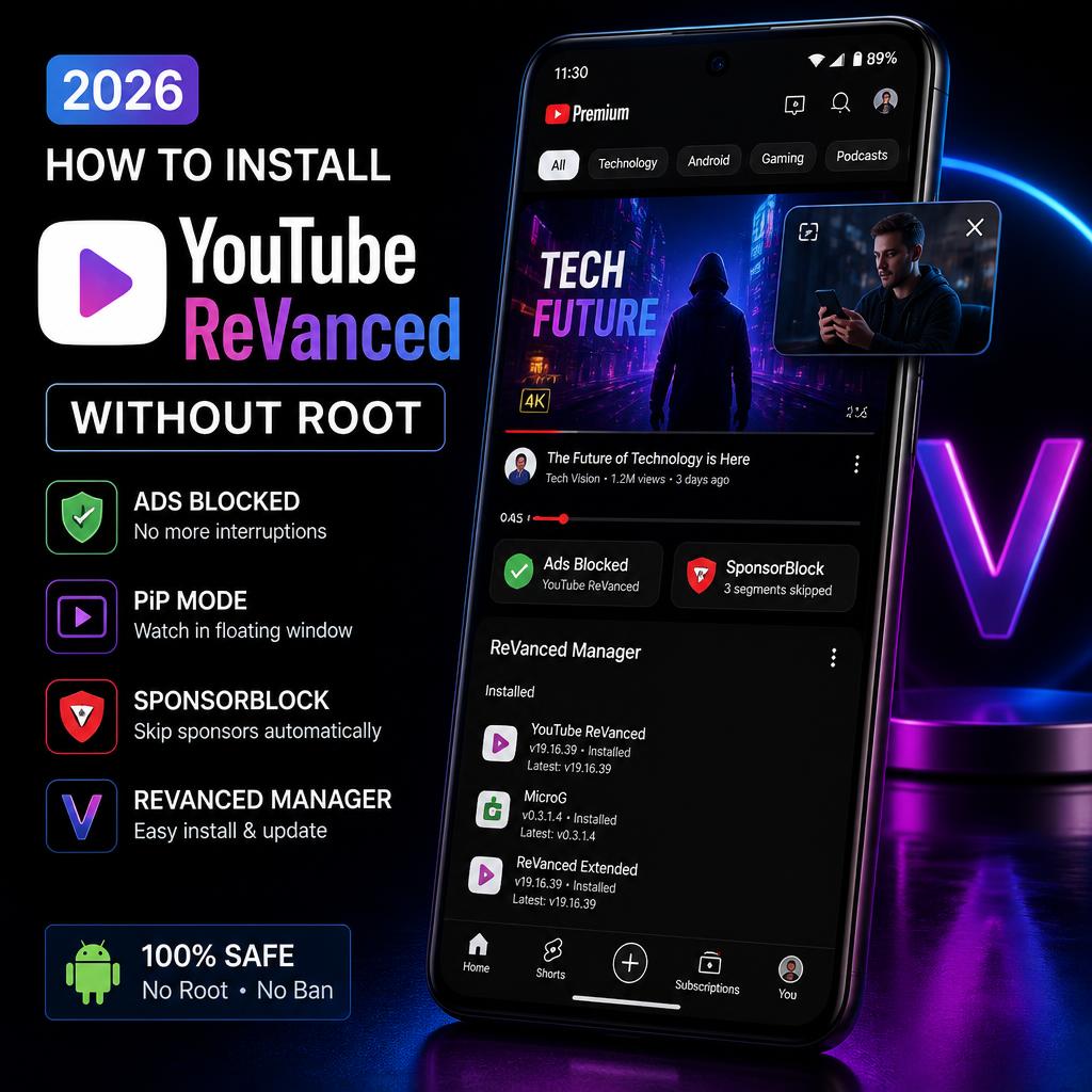 How to Install YouTube ReVanced Without Root in 2026