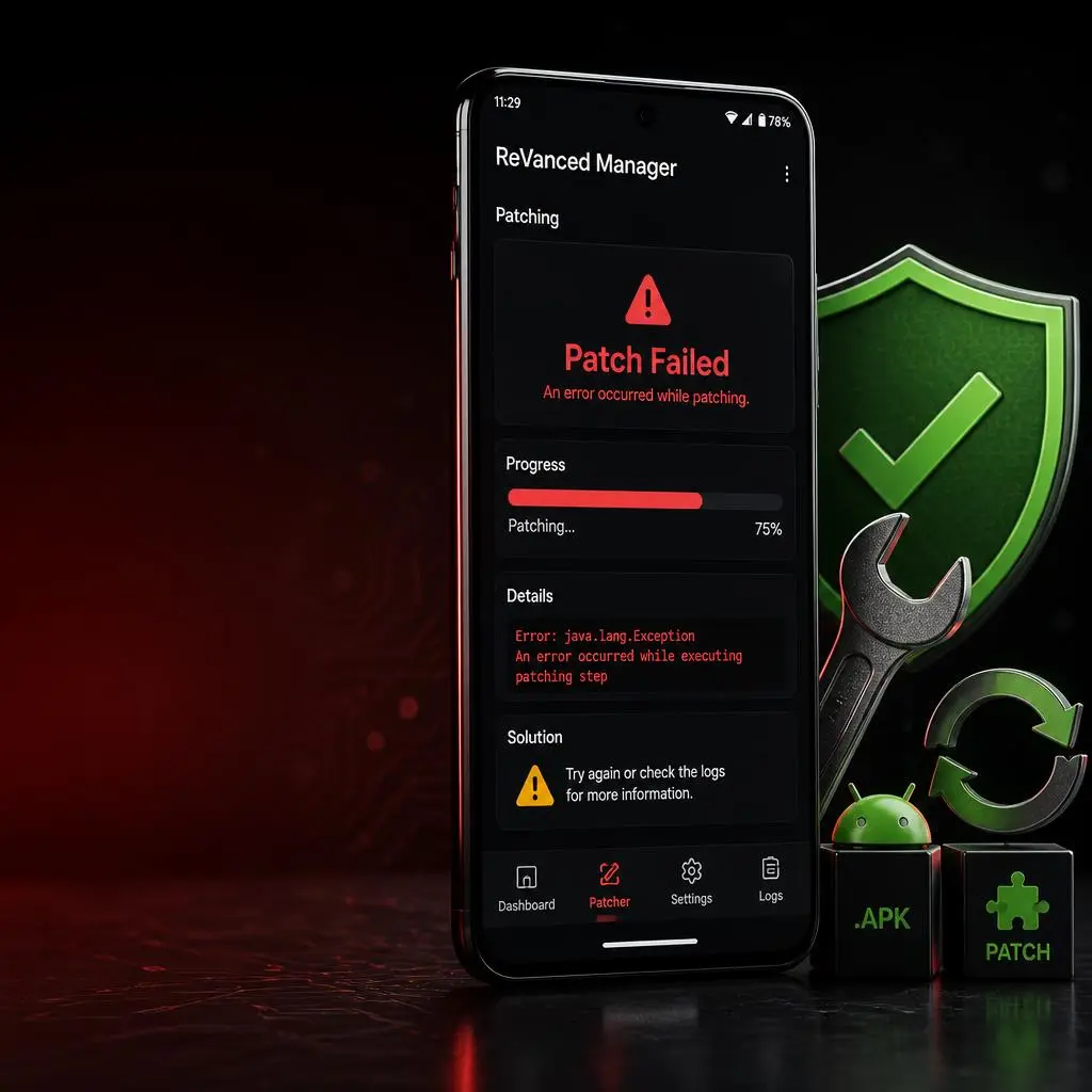 Download the correct YouTube APK to fix the ReVanced Manager Patch Failed error